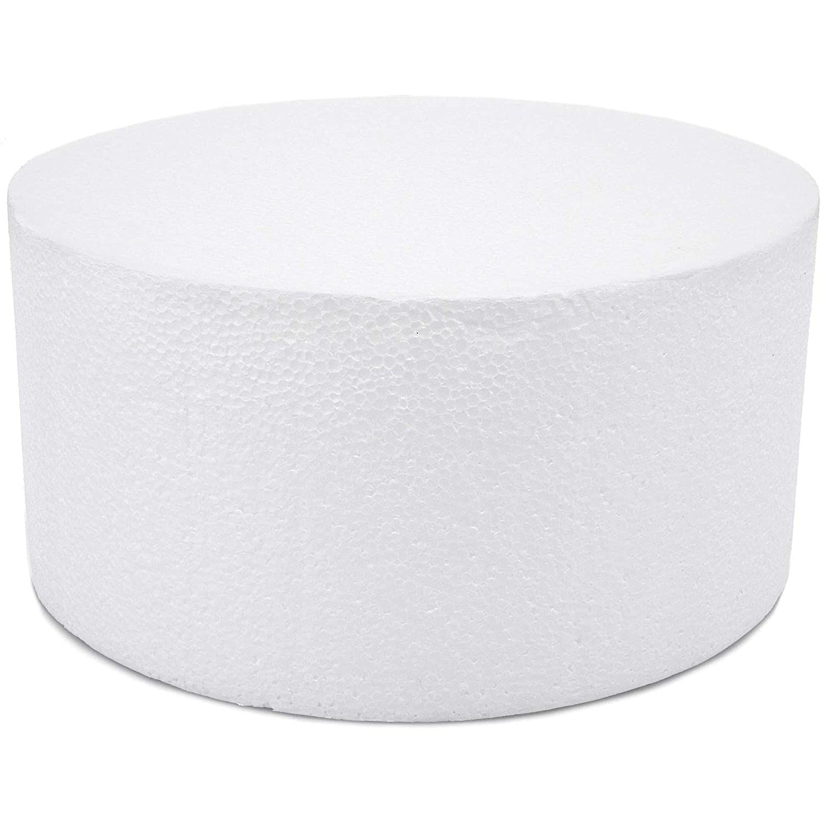 Bright Creations - Muñeco redondo para pastel de 8 pulgadas, forma redonda de espuma (blanco, 8 x 4 pulgadas)