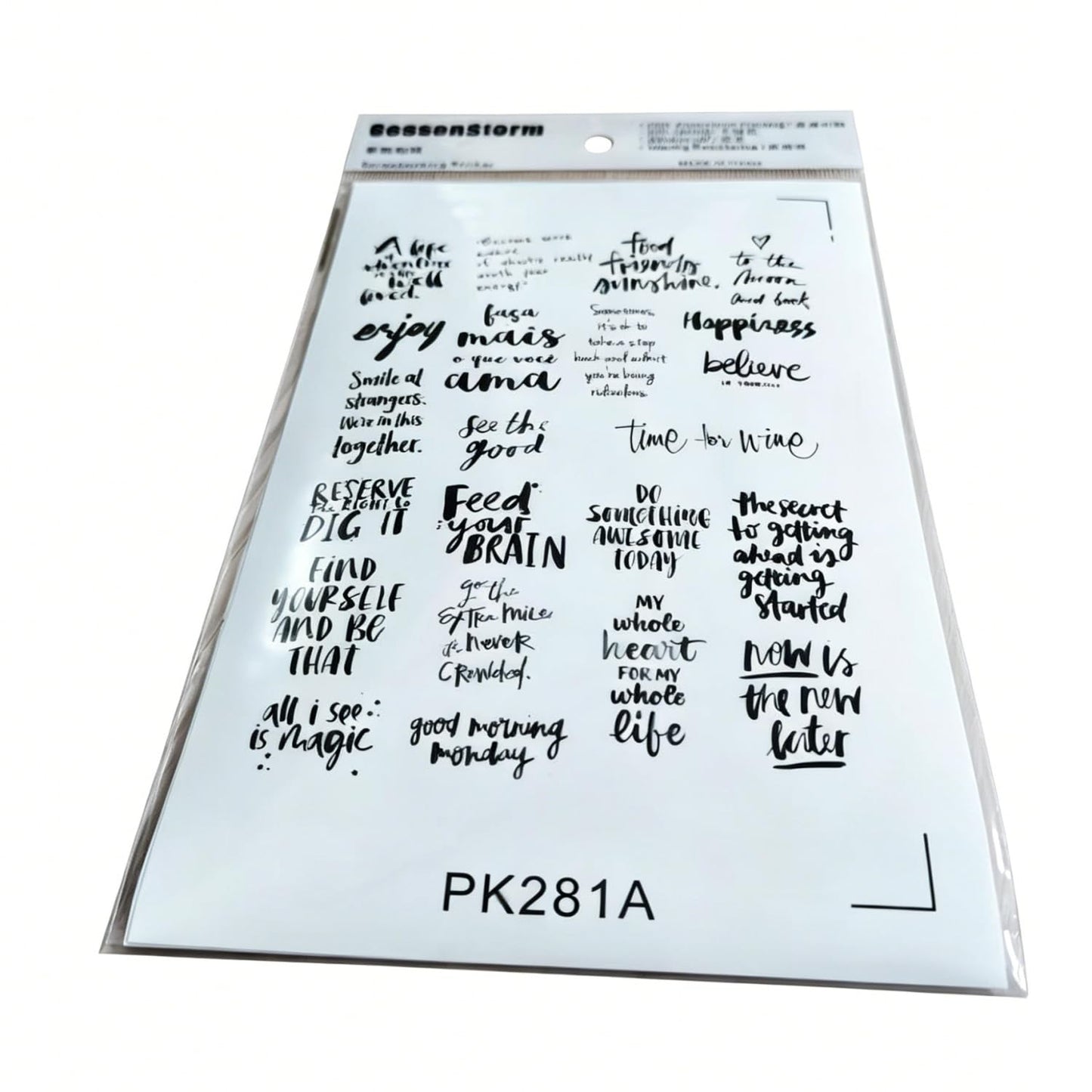 Seasonstorm PK281 - Palabras de felicitación precortadas impermeables para decoración de autocollant de papelería, álbumes de recortes, planificador, pegatinas de papel de juguete para viajes