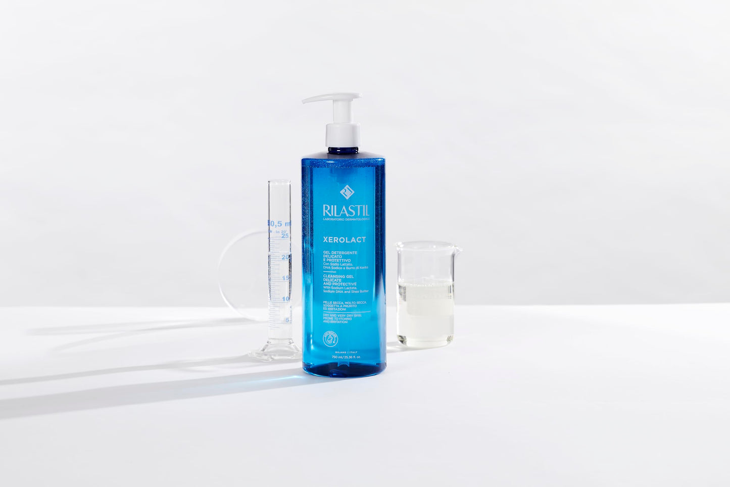Rilastil Xerolact - Gel Limpiador Reparador para Piel Seca con Tendencia al Rascado e Irritación, 750 Mililitros