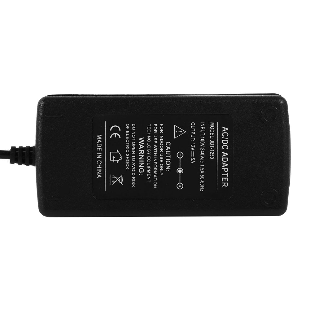 FTVOGUE AC 100V-240V Convertidor Adaptador DC 12V 5A 60W Fuente de alimentación para LED luz LCD Monitor