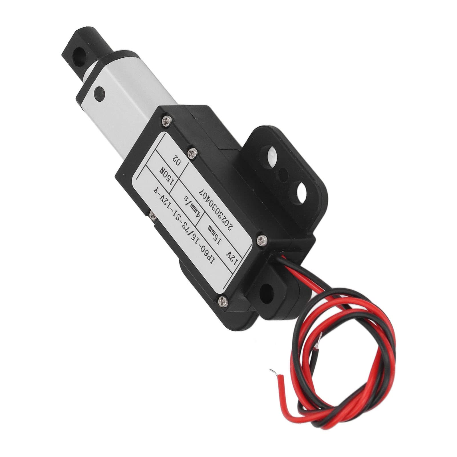 Mini Actuador Lineal Eléctrico Protección Completa 15 Mm Carrera 12 V con Soporte para Tratamiento Médico