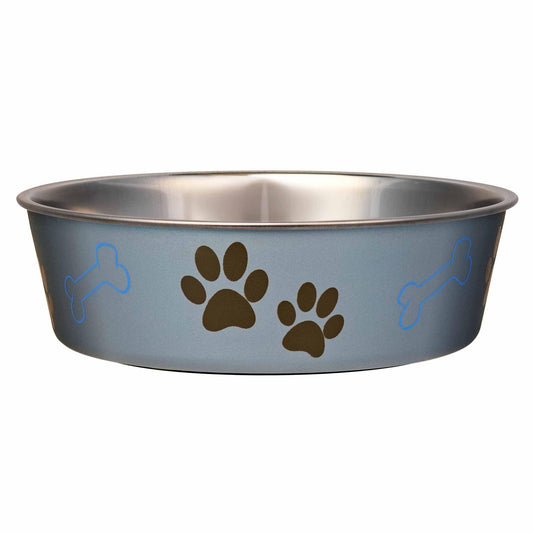 Loving Pets - Bella Bowls - tazón de Agua para Comida para Perros, sin Punta, Acero Inoxidable, a Prueba de derrames (tamaño Grande, Azul arándano)