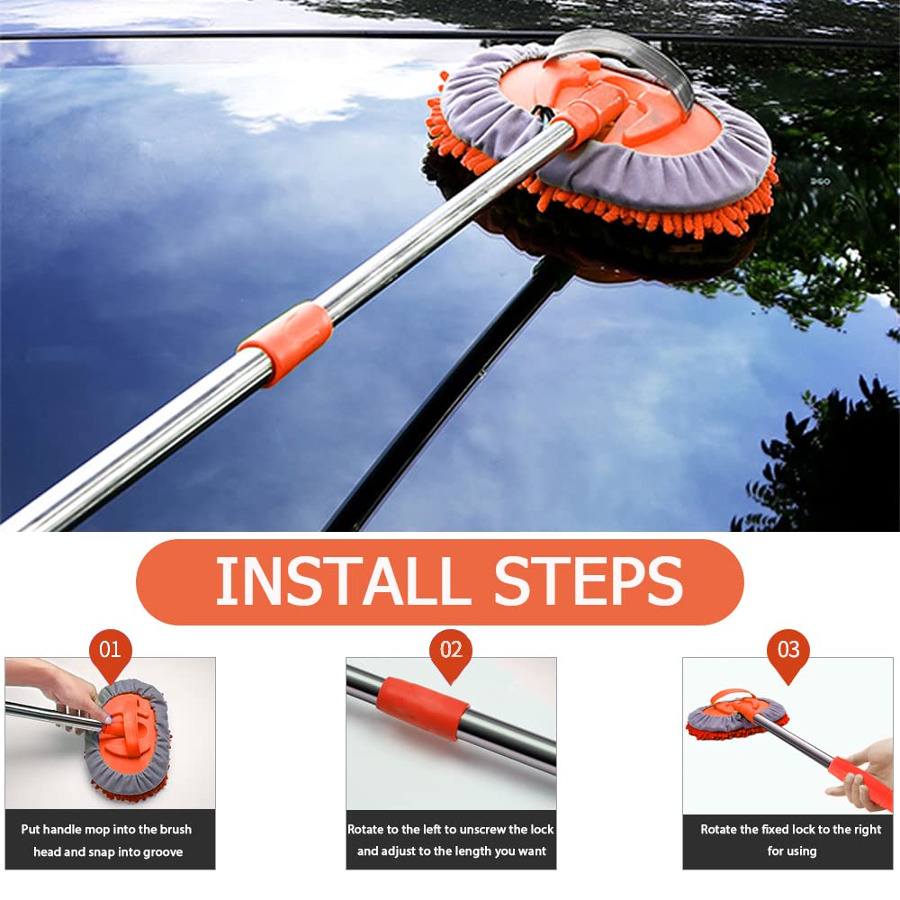 Cepillo para Lavar Carros Willingheart Microfibra con Mango Extensible Automotriz