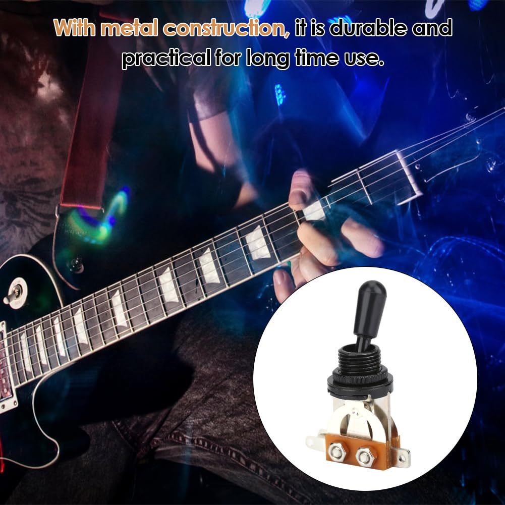 3 Way Switch, Metal Toggle Switch for Electric Guitar, Black, Replacement Part for LP Style Guitars, for Electric Guitar Players