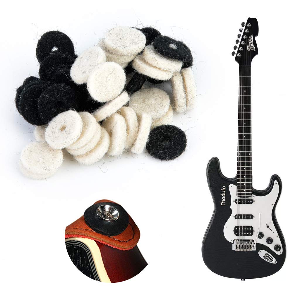 RiToEasysports Cerraduras de Correa de Guitarra, botón de Correa Arandela de Fieltro de Guitarra Arandela de uñas de Bloqueo Almohadilla de Fieltro Partes de