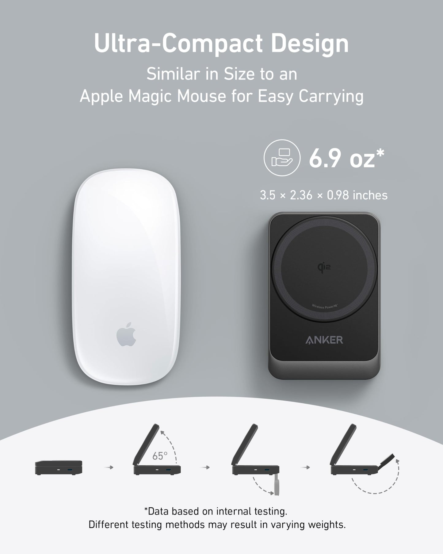 Estación de Carga Inalámbrica Anker MagGo Blanca con Cargador MagSafe de 15 W para iPhone 15/14, AirPods y Apple Watch S9