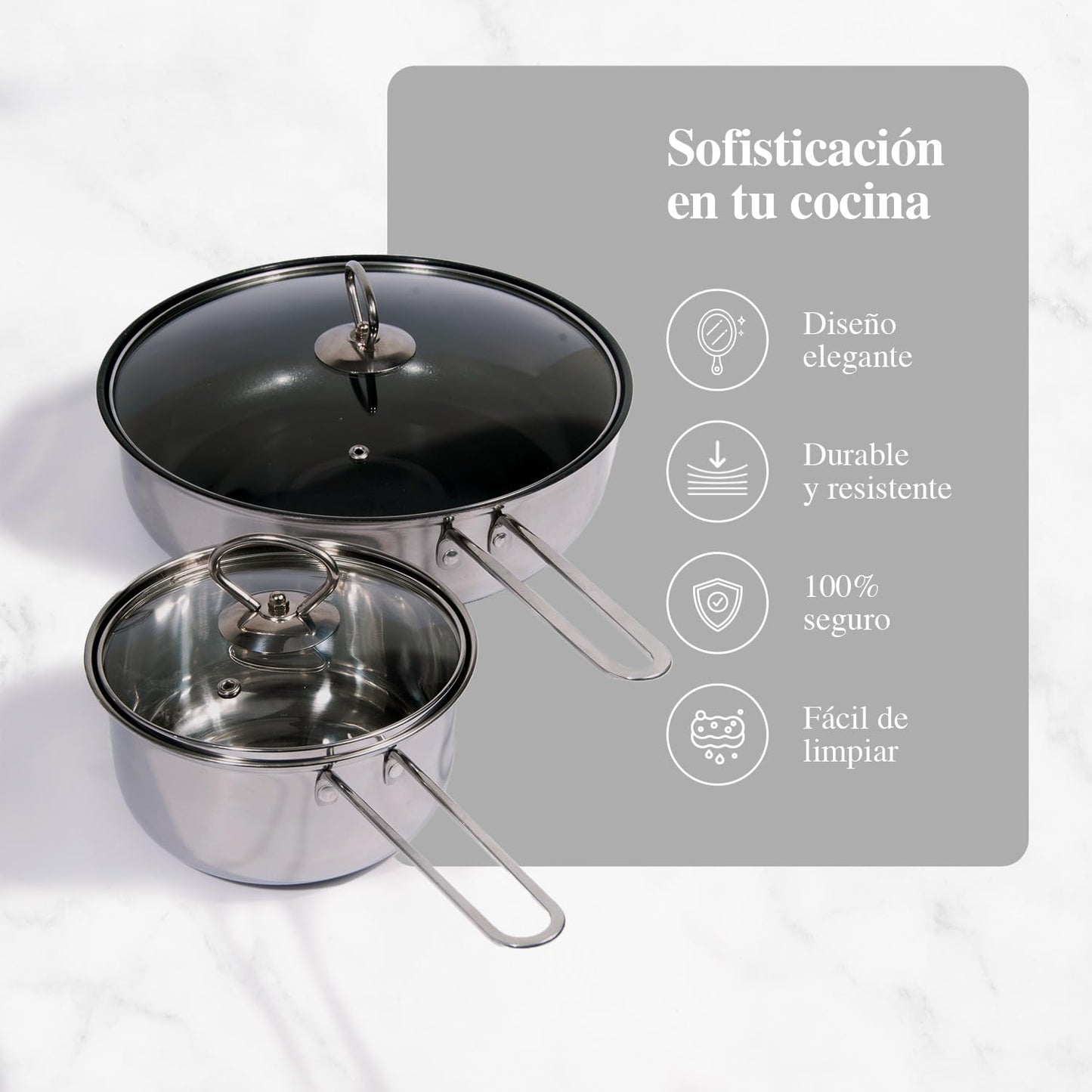 Bateria de Cocina Sofia Inox Acero Inoxidable 18 Piezas