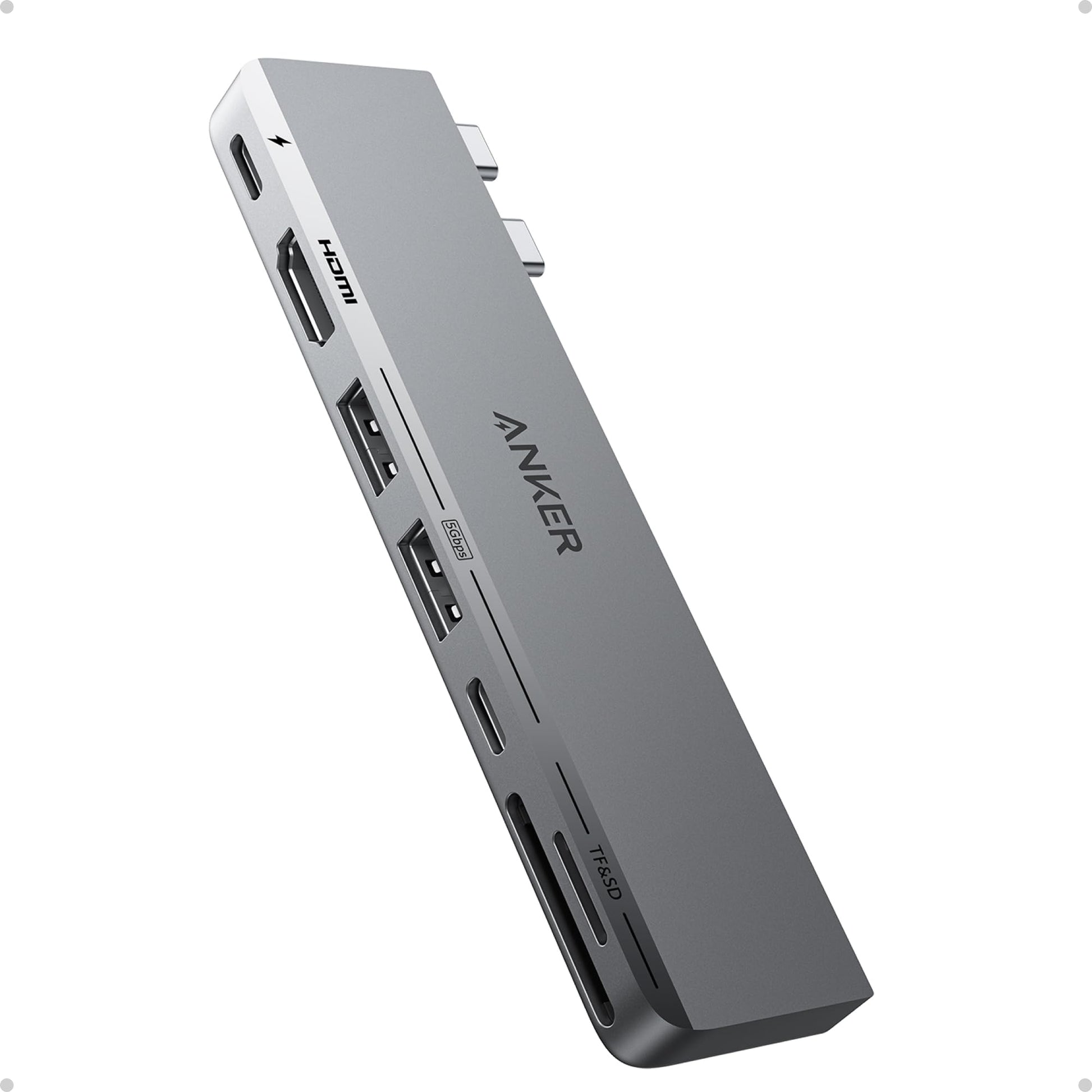 Concentrador USB C Anker Gris Compatible Thunderbolt 4 para MacBook Pro y Air