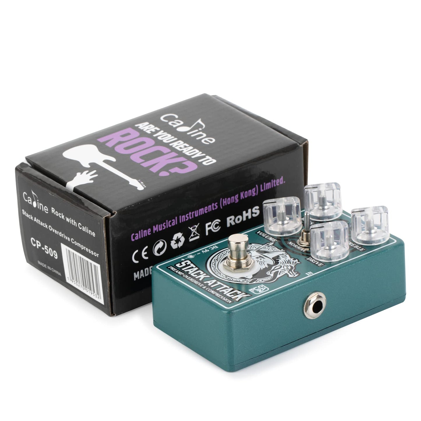 Caline CP-509 Stack Attack Preamplificador Overdrive & Compresor Pedal True Bypass Carcasa de aleación de aluminio