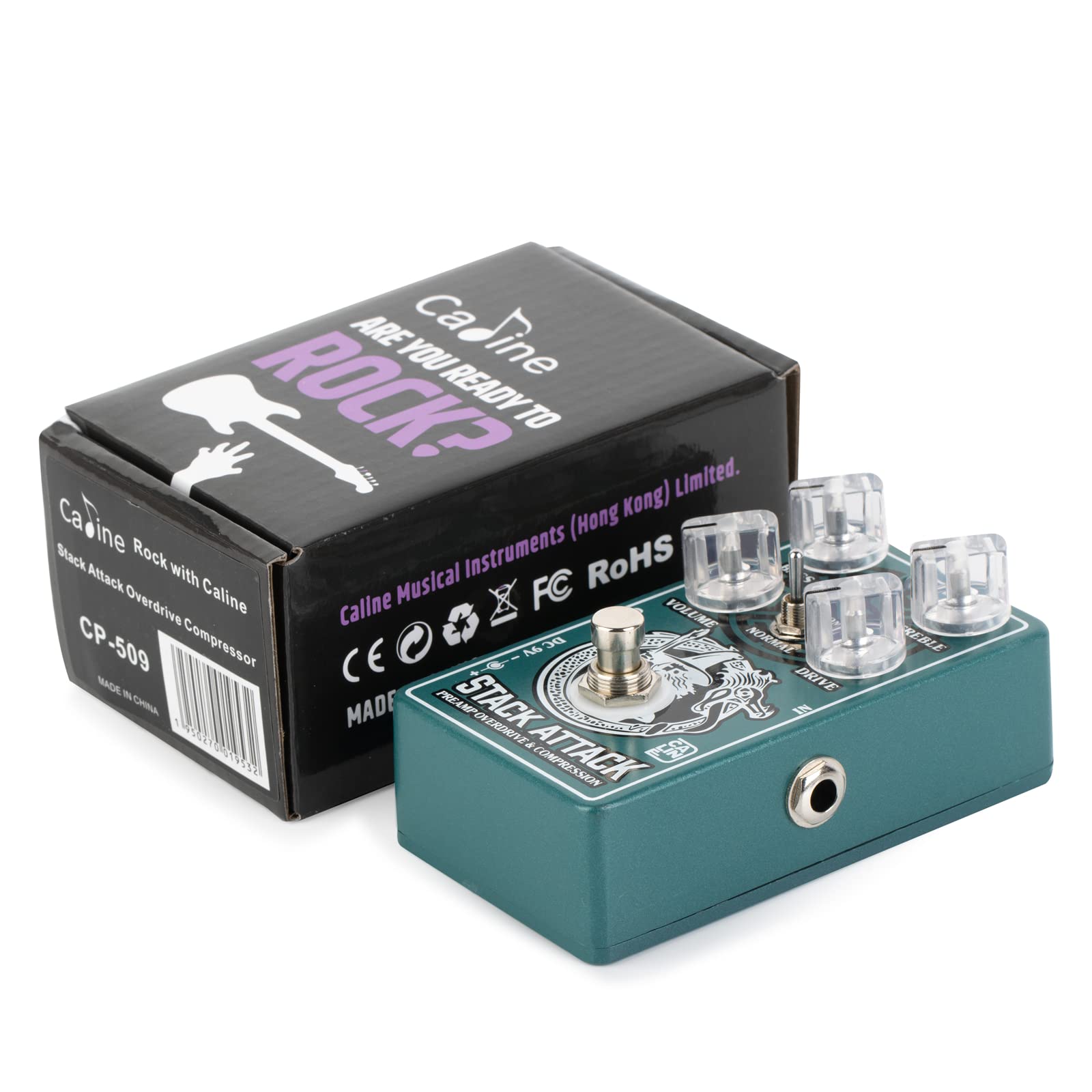 Caline CP-509 Stack Attack Preamplificador Overdrive & Compresor Pedal True Bypass Carcasa de aleación de aluminio