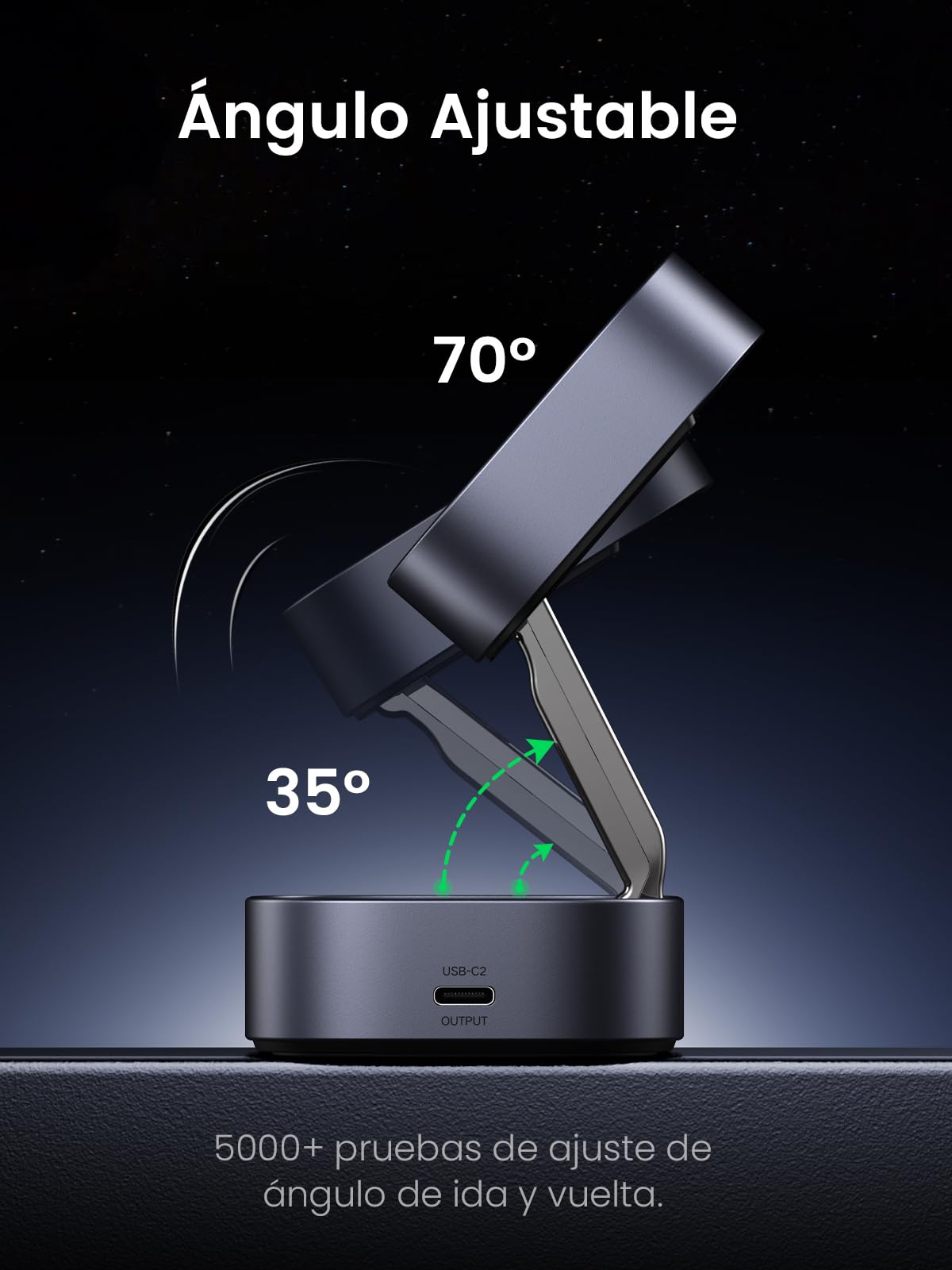 Cargador Inalámbrico Plegable UGREEN Magnética con Carga Rápida Qi para iPhone y AirPods