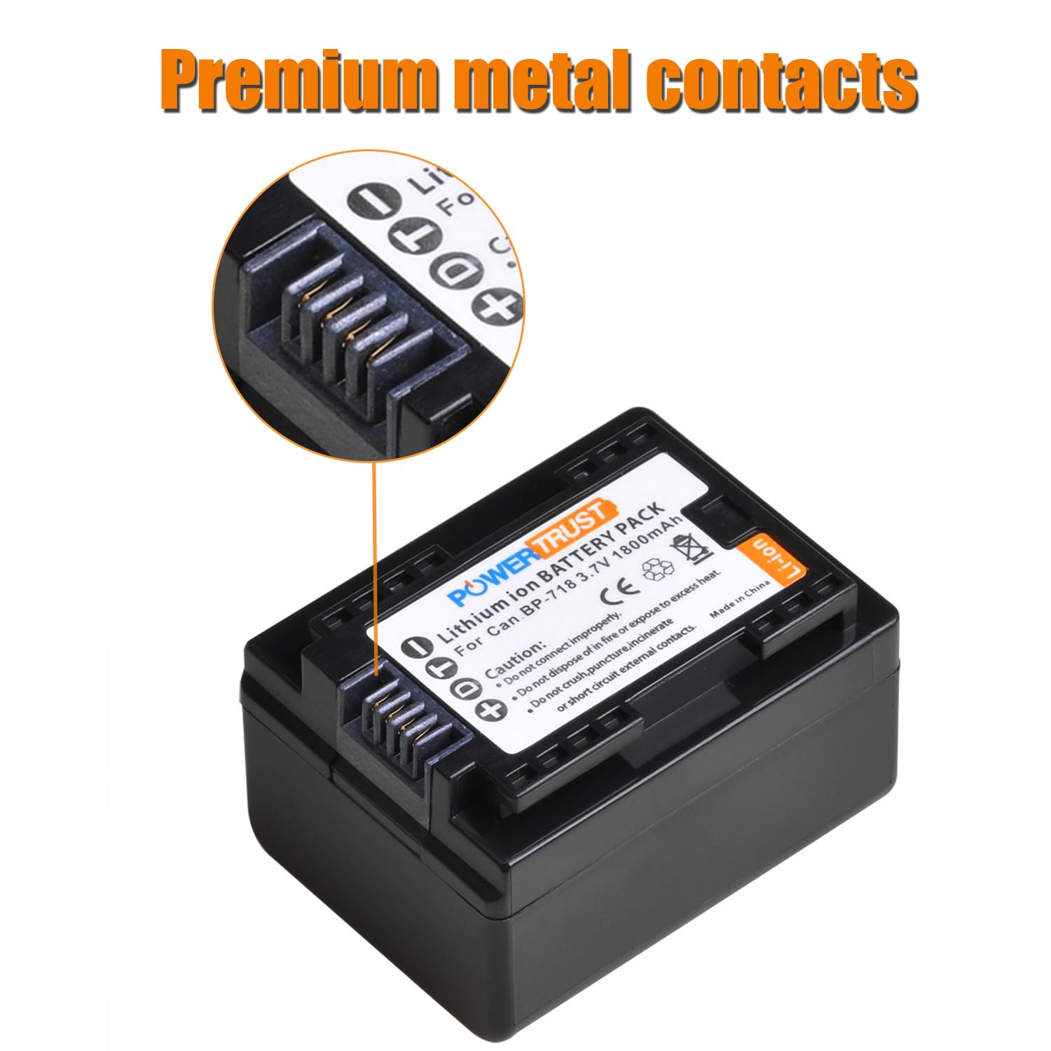 Batería y Cargador USB PowerTrust BP-718 para Canon HFR80 HFR800