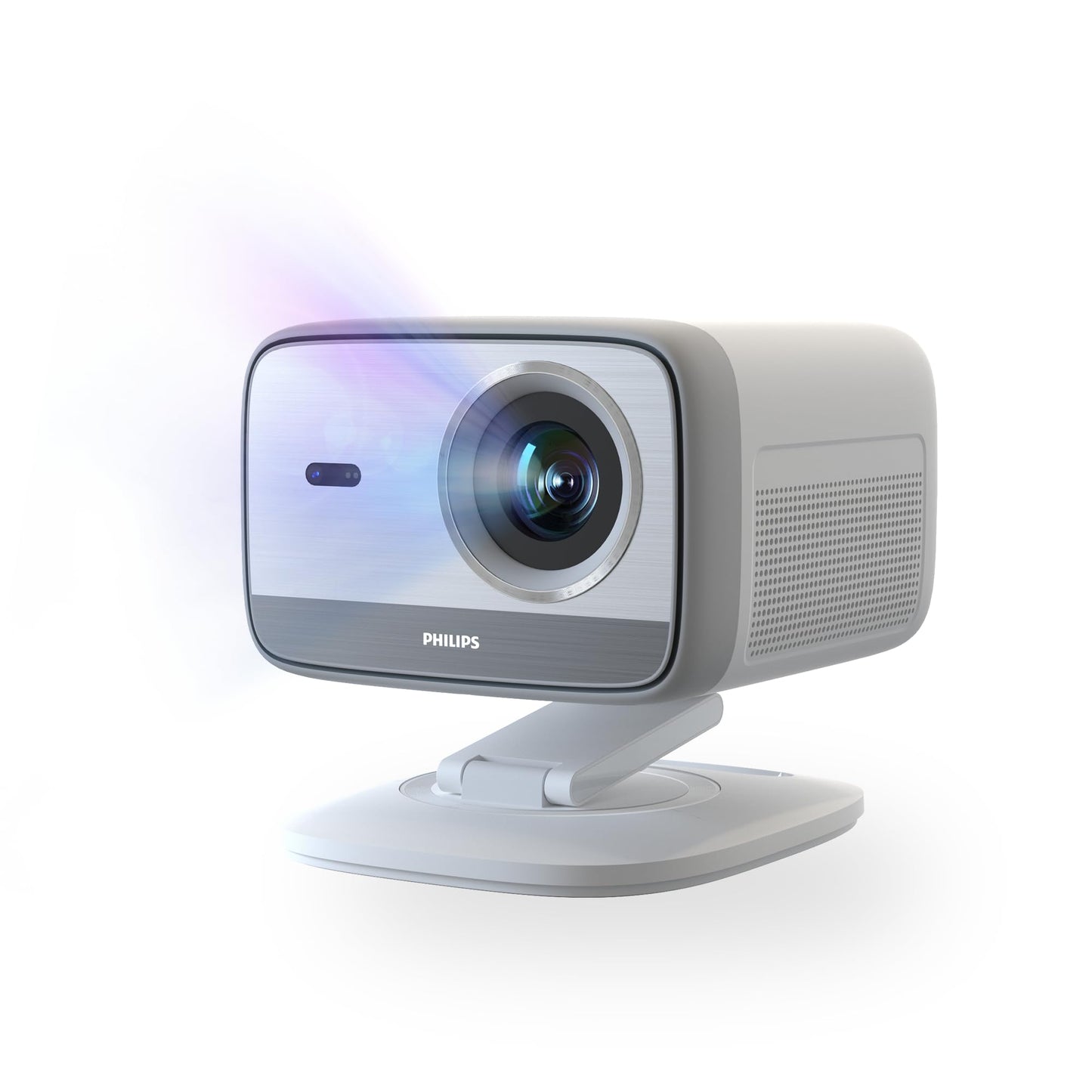 Philips Neopix 444, Proyector 4K, Resolución Nativa 1080p, 500 lúmenes ANSI, sonido estéreo de 10 vatios, enfoque automático, autokeystone, cable HDMI a USB-C incluido, blanco.