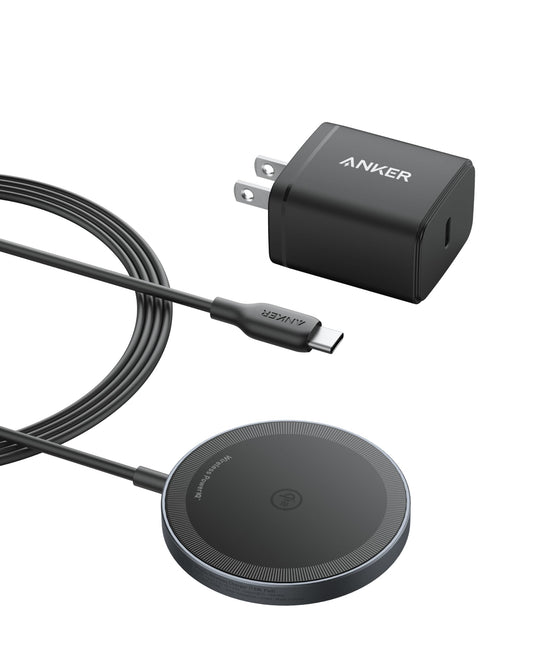 Anker MagGo Cargador Inalámbrico iphone,Base de Carga Inalámbrica y Magnética,Ultrarápida 15W Qi2 Certificado Compatible con MagSafe,para iPhone 15/15 Plus/15 Pro/15 Pro Max/14/13 Series (Sin Enchufe)