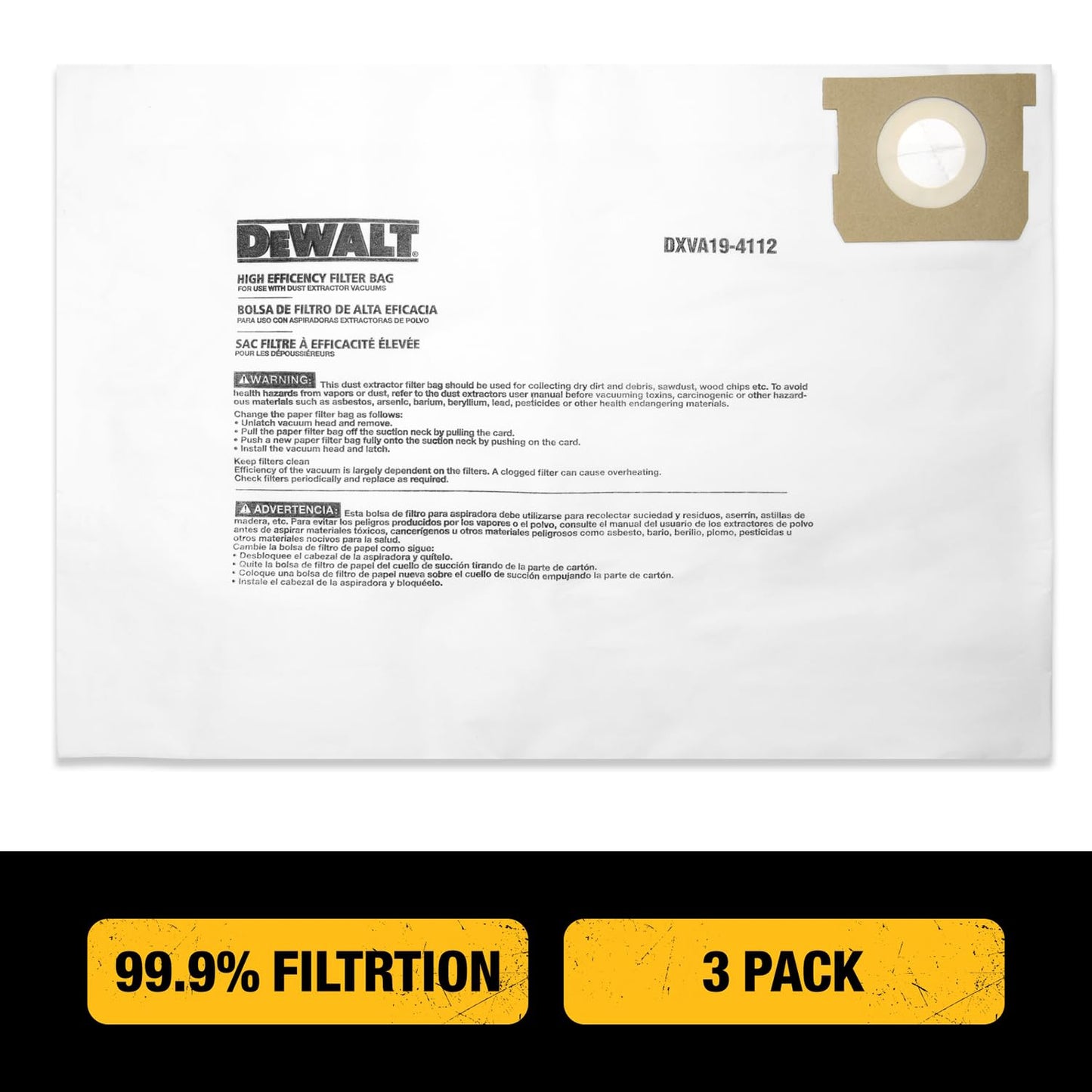DeWalt DXVA19-4112 - Bolsa de polvo fina (12-16 galones)