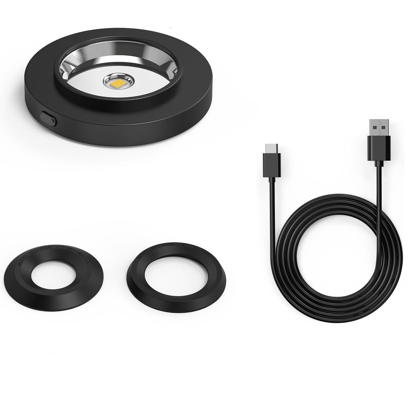 Reloj solar con cargador rápido, base de metal, 9 horas de apagado, disipación de calor rápida, cargador portátil de energía solar, adecuado para Casio/Citizen/Seiko/Garmin Rounkin (negro)