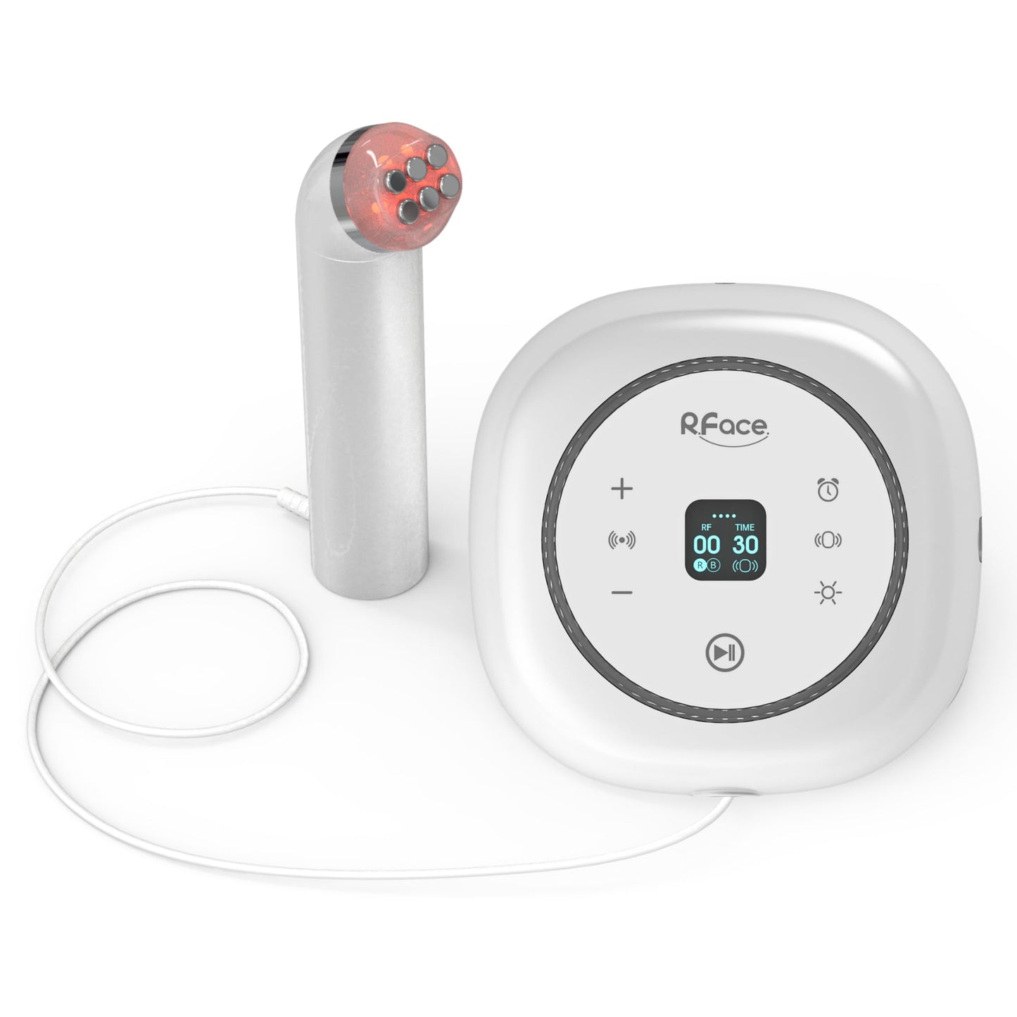 BOTEM Dispositivo de belleza para rostro y cuello con dos modos de luz, masaje vibratorio y 10 niveles de intensidad, recargable e inalámbrico (Serie RFace) | Hecho en Corea