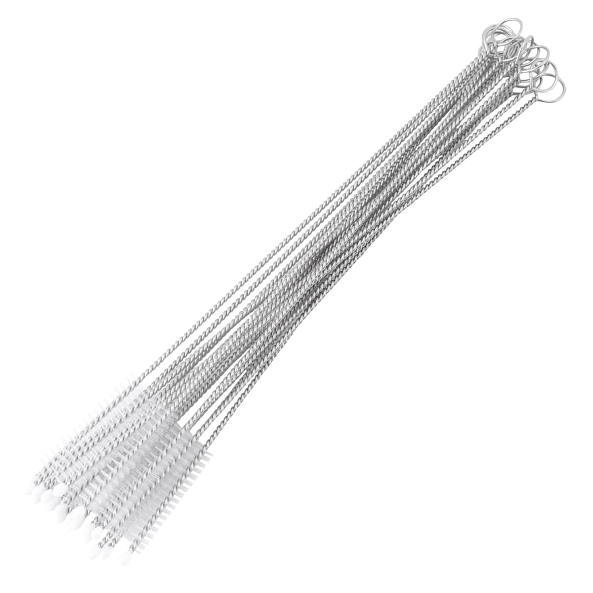 Fosa Juego de 20 Cepillos de Limpieza para Biberones, Acero Inoxidable, Cerdas de Nylon, Plateado