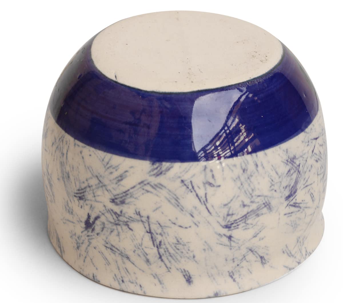 ETROVES Jabonera de cerámica de 4 pulgadas para afeitar, taza de afeitar para hombre, crema de afeitar y jabón, taza de afeitar para afeitarse en húmedo (blanco azul)