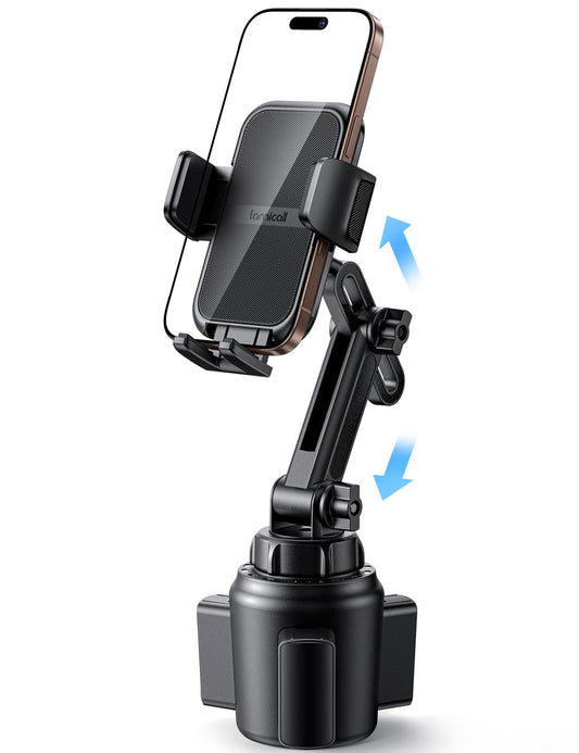 Lamicall Soporte Celular Auto Portavasos - [Fundas Gruesos Amigables] Cuello más Largo Ajustable, Base Celular Automovil, Porta Celular Carro Camión para iPhone, Samsung, 4-7" Inches Celular