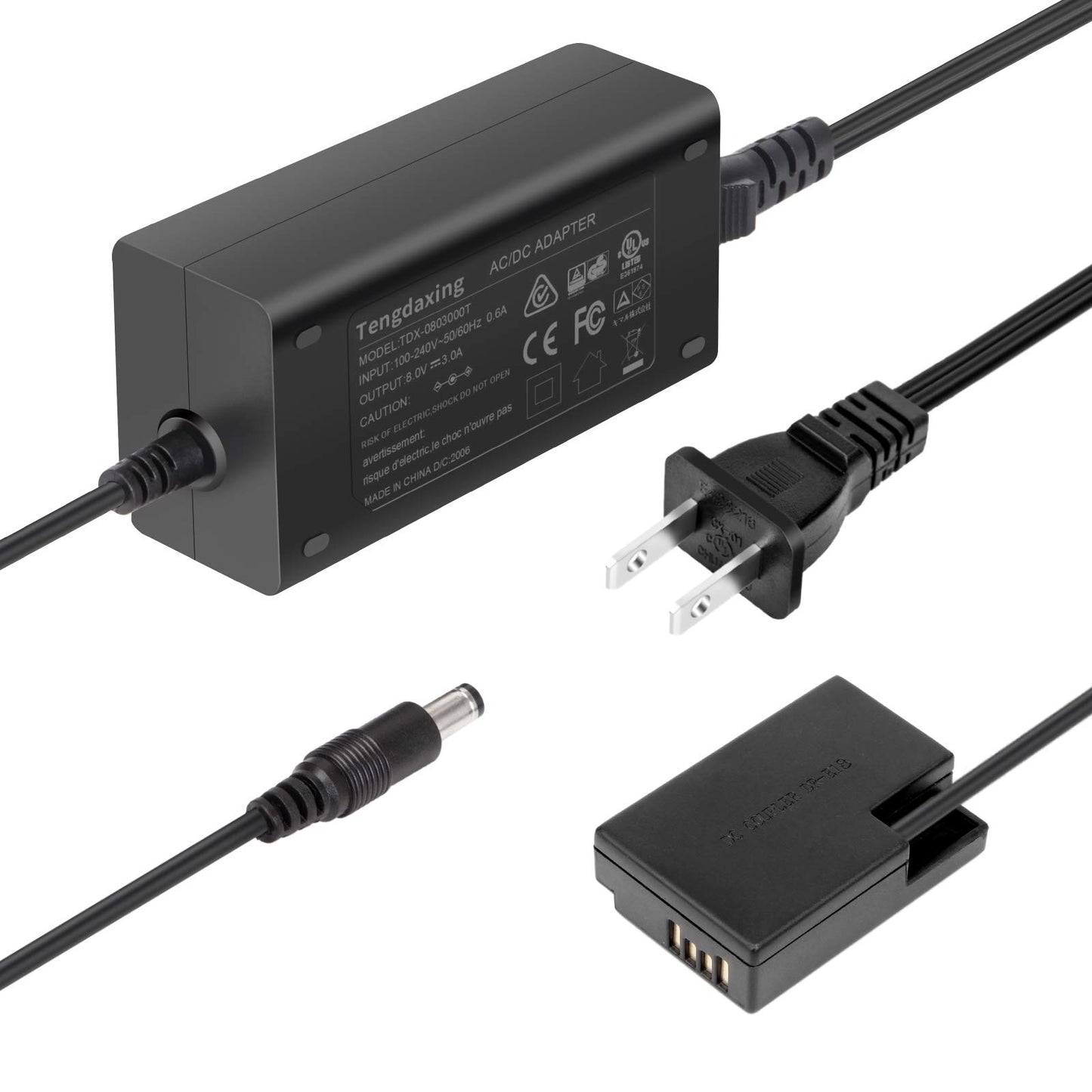 Tengdaxing ACK-E18 Adaptadores de Alimentación LP-E17 Batería Falsa para Canon EOS Rebel T6i T6S T7i T8i SL2 SL3 77D 200D 200D II 250D 750D 760D 800D 850D 8000D RP R8 R10 Cámara