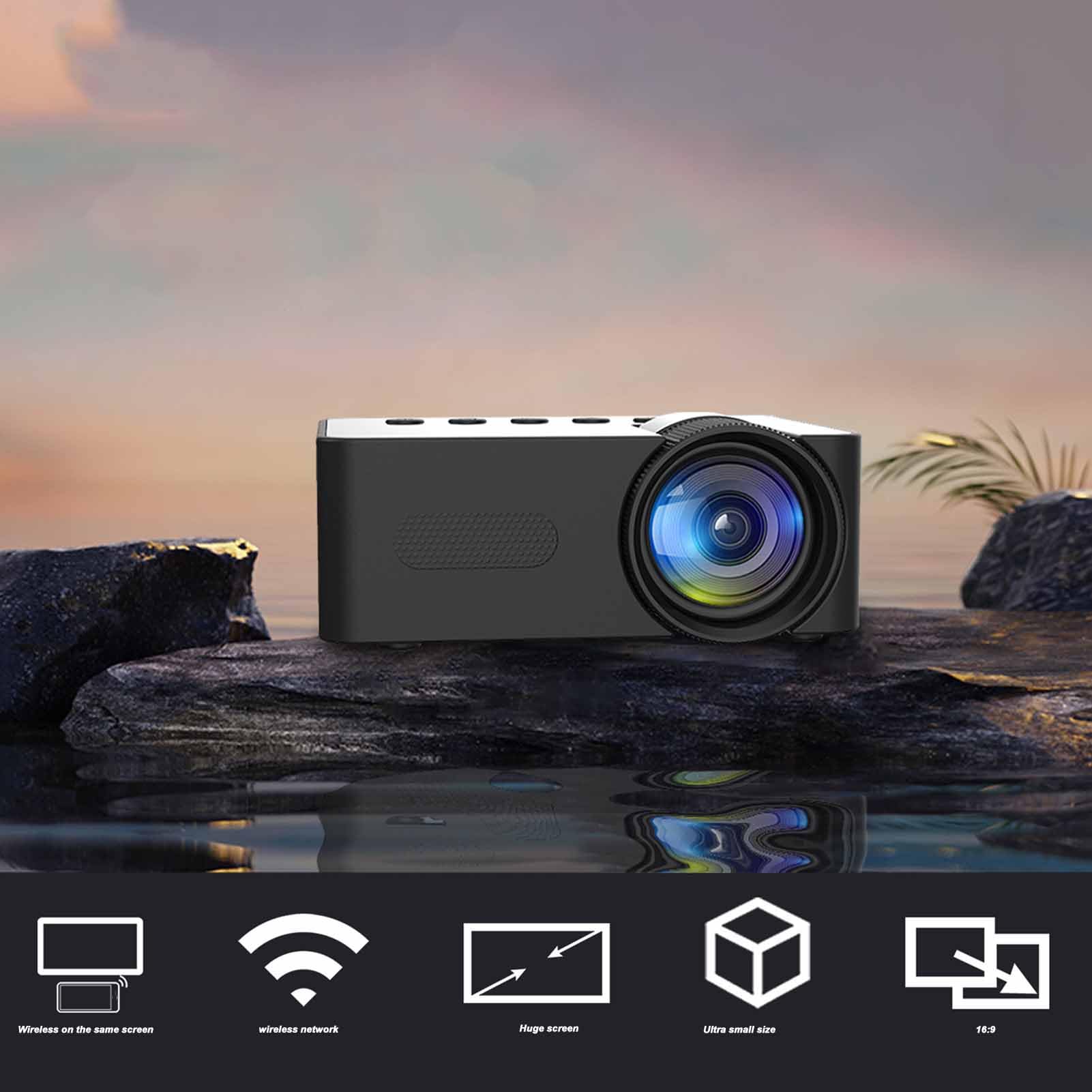 GOWENIC 2023 Nuevo Mini Proyector, Proyector de Video de Cine en Casa, Resolución 320x180 1920x1080 Máximo HD Proyector de Películas Portátil para Exteriores Protección Ocular para, GOWENICYU92HZE0SK