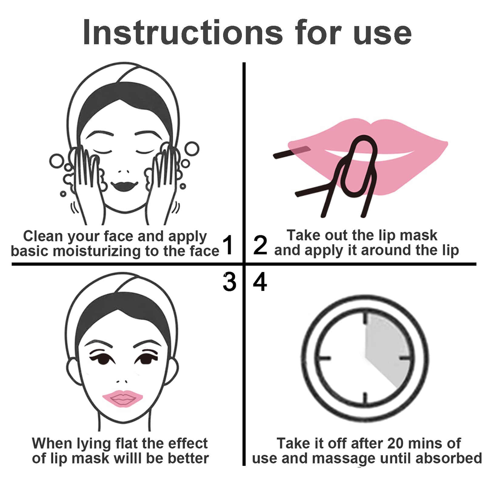 Mascarilla de Labios Joynest Gel Colágeno Rosa Pack de 30 Piezas Hidratante y Antienvejecimiento