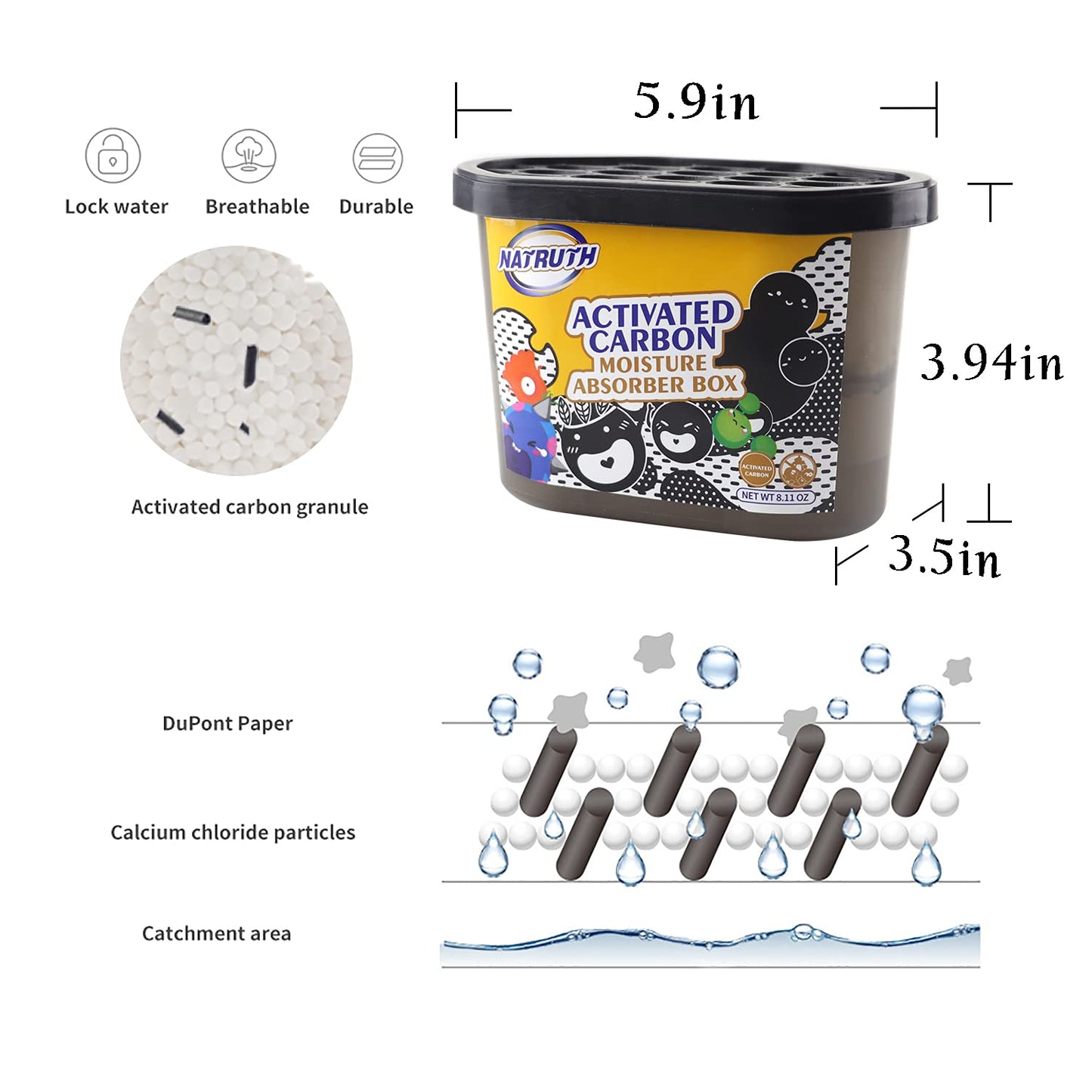 Cajas Absorbentes NATRUTH Blanco Deshumidificador de Clóset con Olor Erradicado
