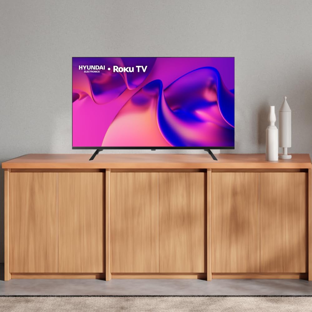 Hyundai HYLED4027RiM TV 40” Pulgadas LED Full HD Smart TV, Dolby Audio, WiFi Dual Band, Compatible con Sistema Operativo Roku con Alexa, Apple Air Play y Google Home, Diseño Border Less (2025)