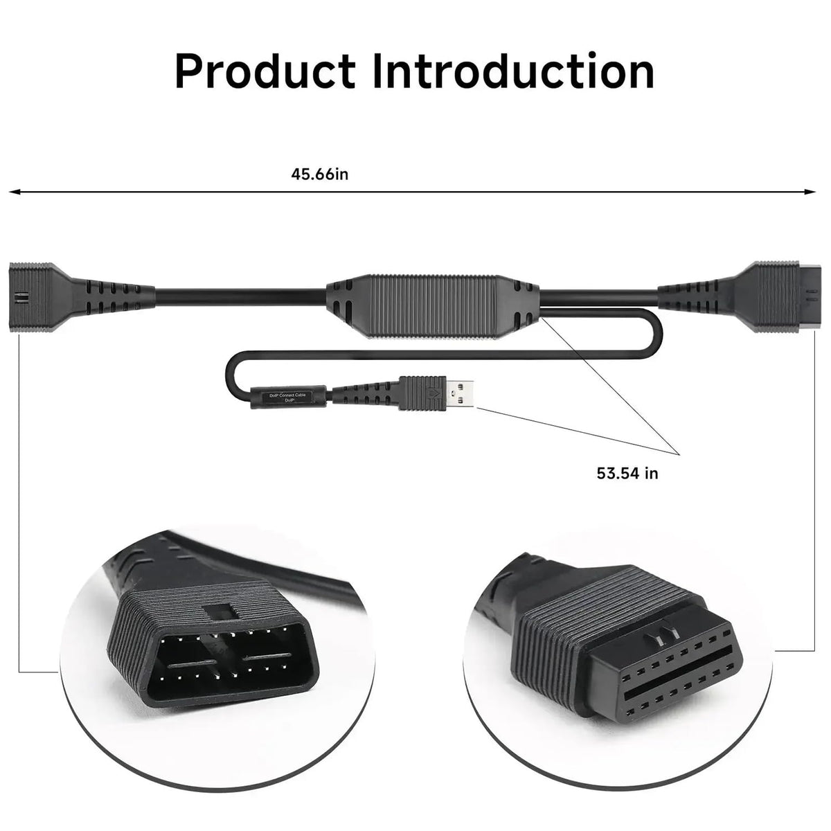 Adaptador Conector LAUNCH X-431 DoIP Negro Escáner de Diagnóstico para Coche