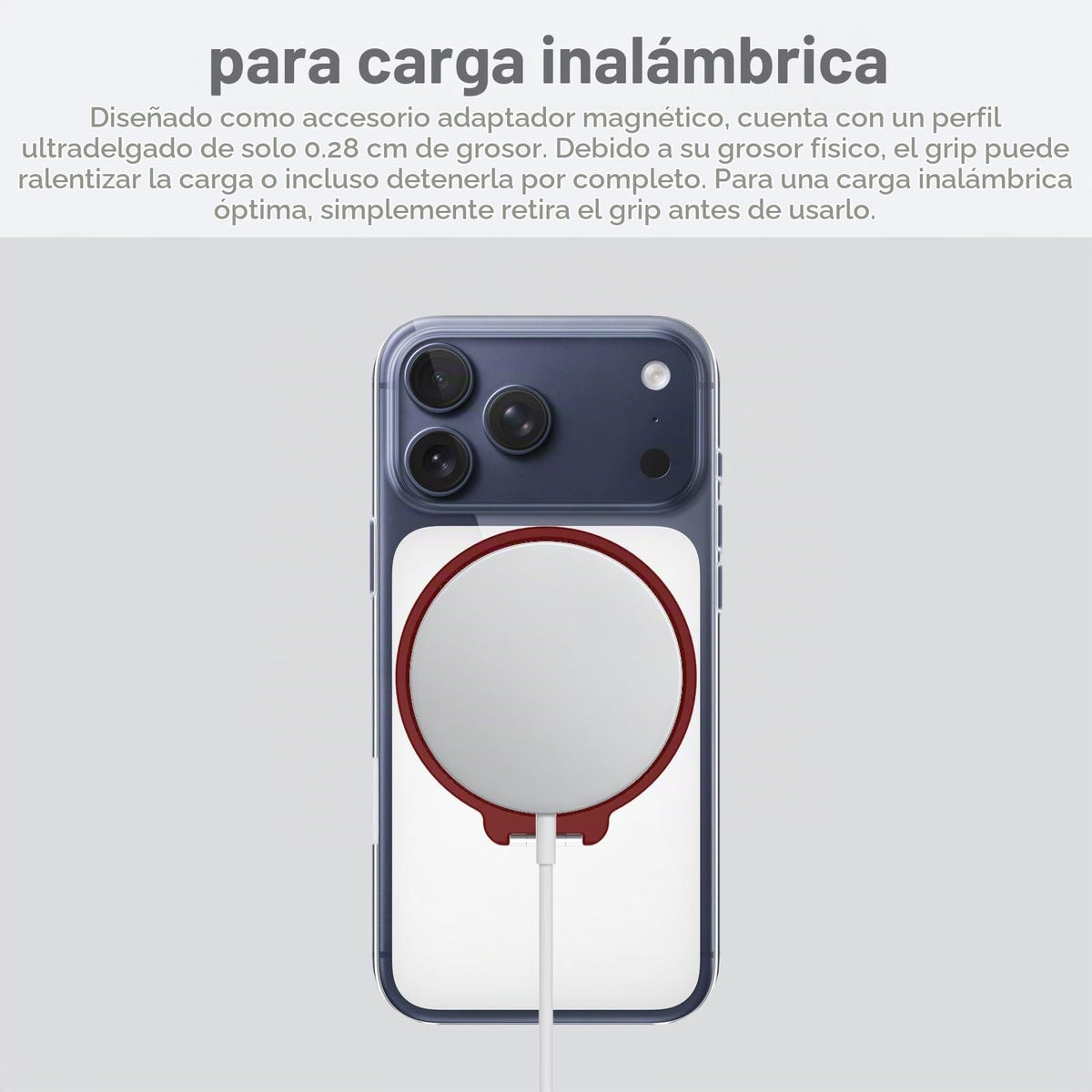 Soporte Magnético Gornergrat Grat 4 Plata con Lazo de Correa Giratorio Compatible con iPhone 17 Pro Max para Teléfono