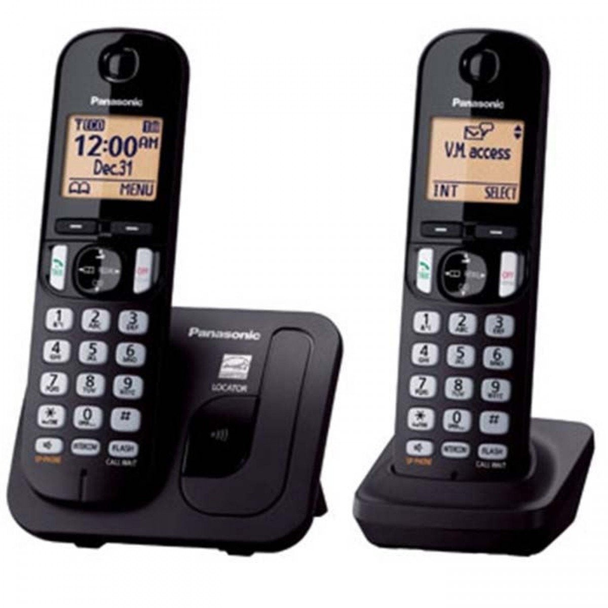 Panasonic Teléfono Inalámbrico KX-TGC212MEB Dos Auriculares Altavoz Bloqueo Llamadas-Negro