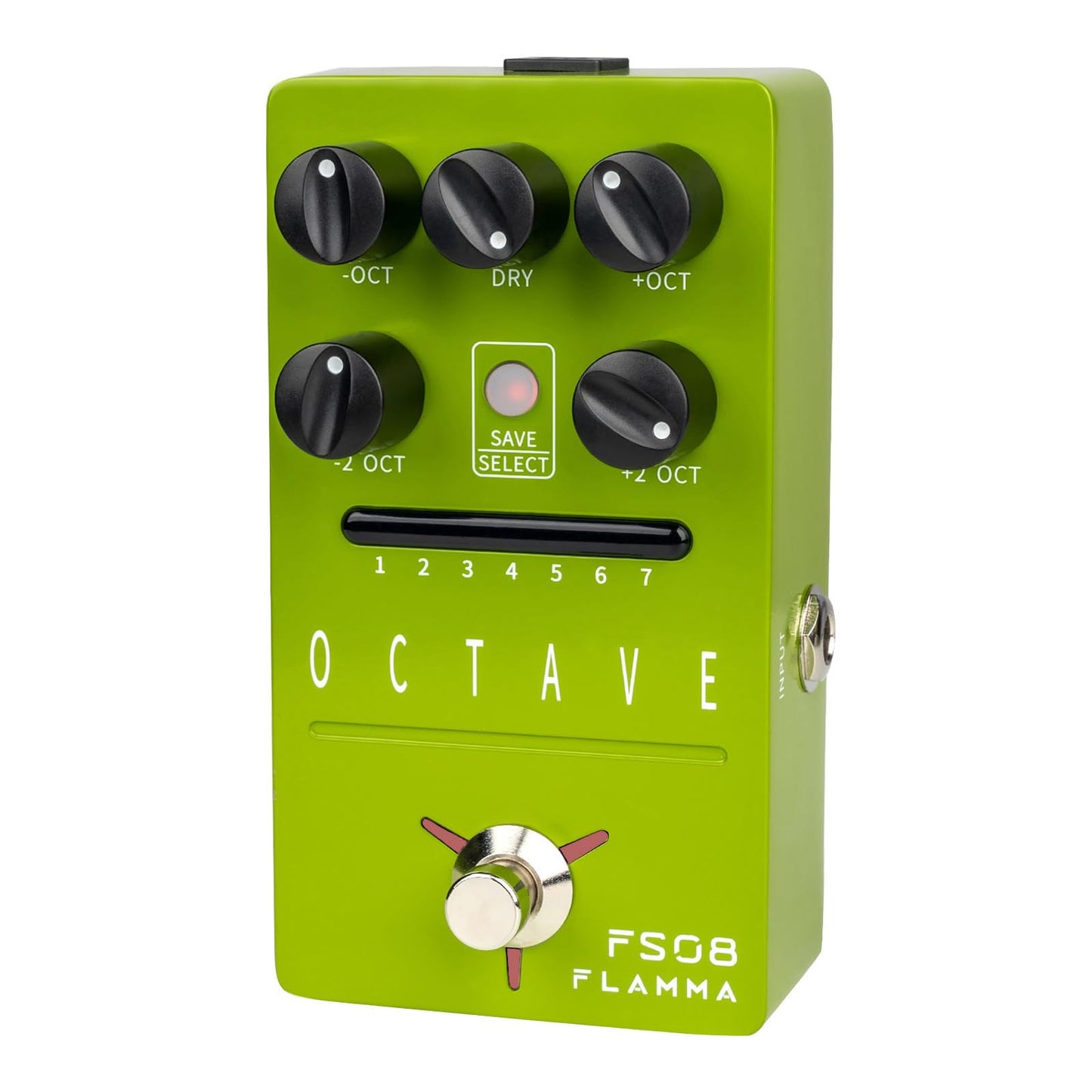 Pedal de Octava Flamma FS08 polifónico con 7 ranuras preestablecidas para Guitarra Eléctrica