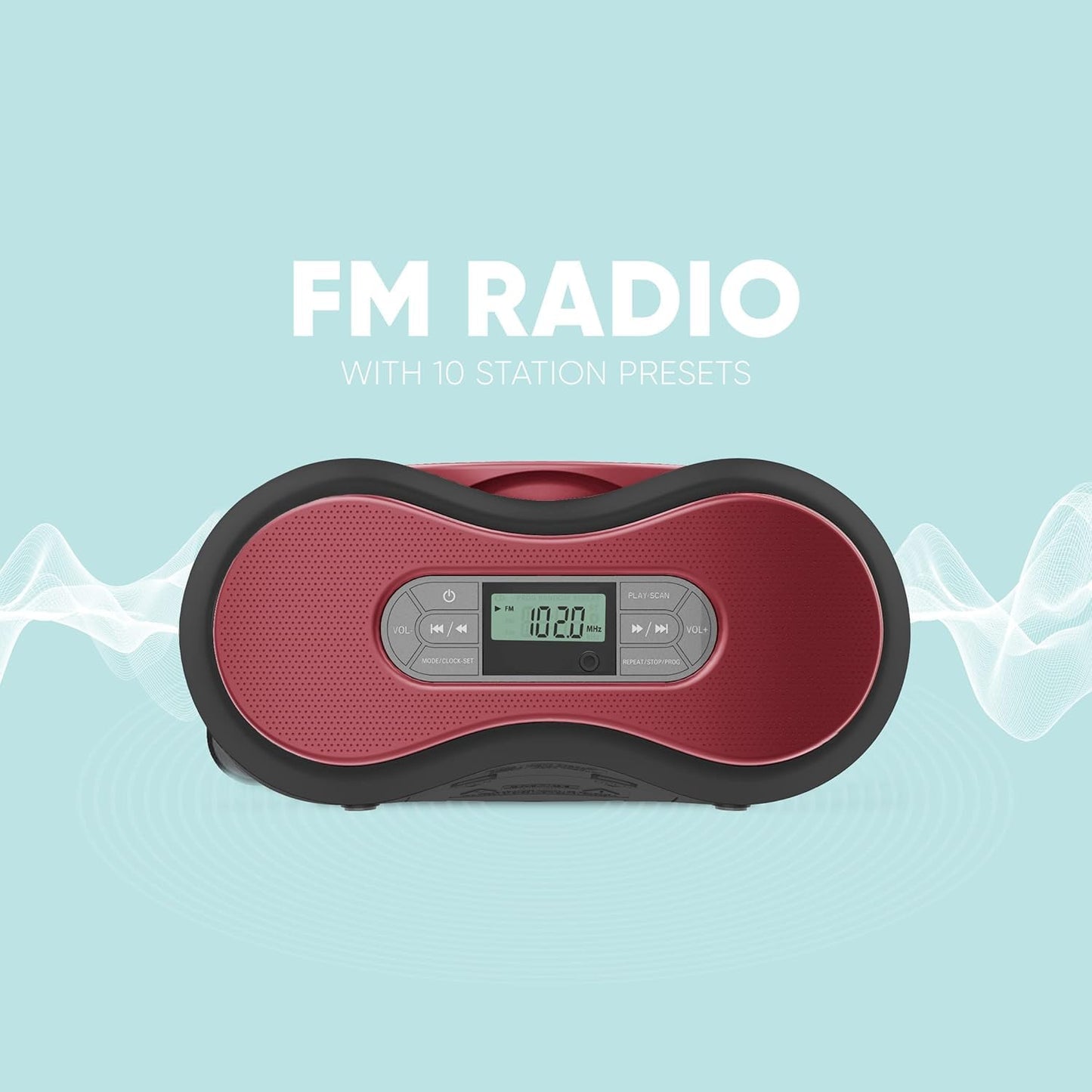 Core Innovations - Caja de CD portátil con Bluetooth con radio FM digital