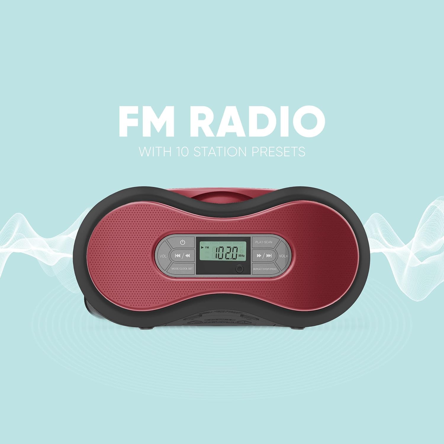 Core Innovations - Caja de CD portátil con Bluetooth con radio FM digital