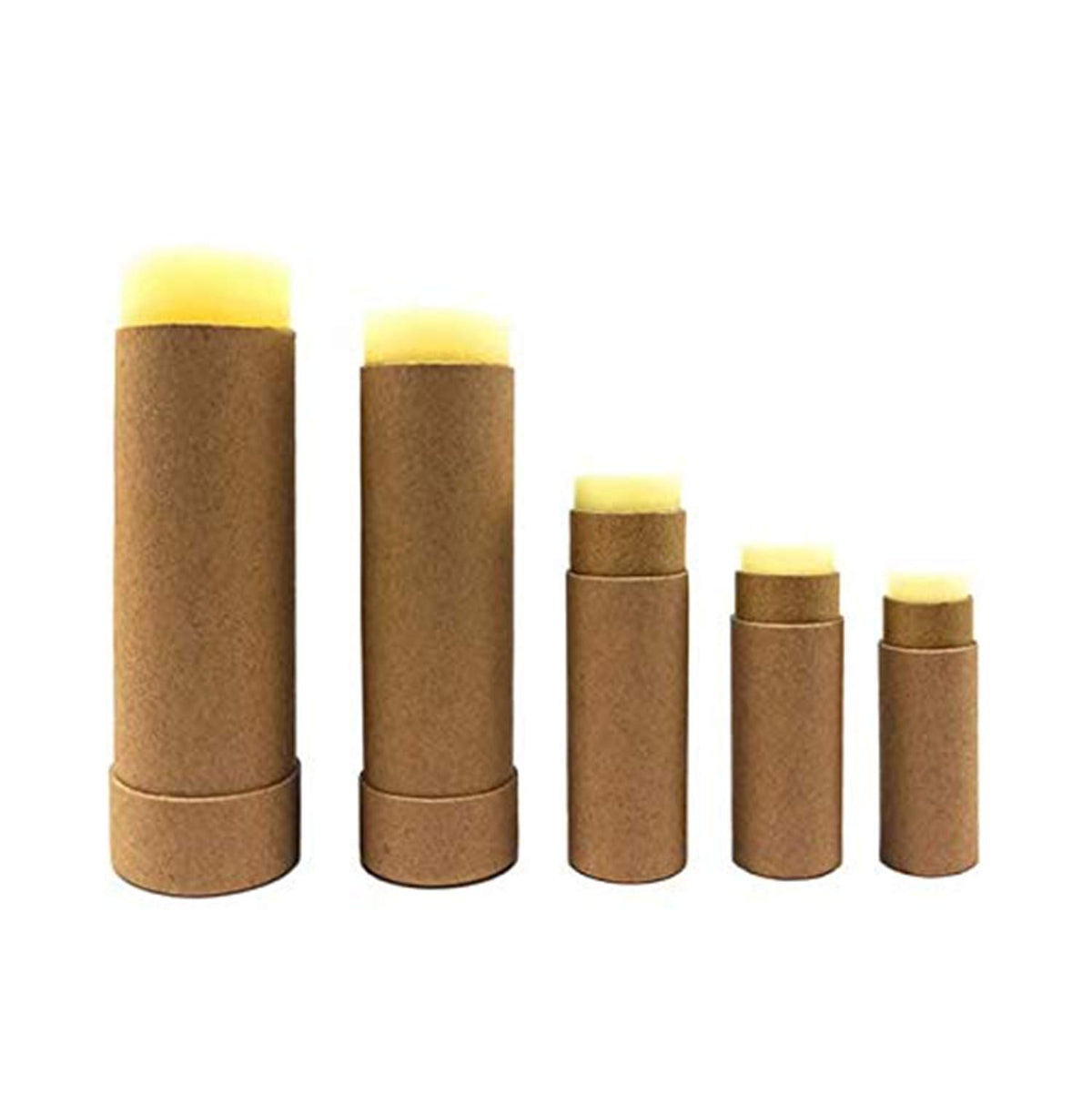 Healthcom - 10 tubos de cartón para bálsamo labial de 1 onzas, tubo de papel kraft para lápiz labial, envases vacíos, envases rellenables, tubo redondo de papel sólido para muestras cosméticas