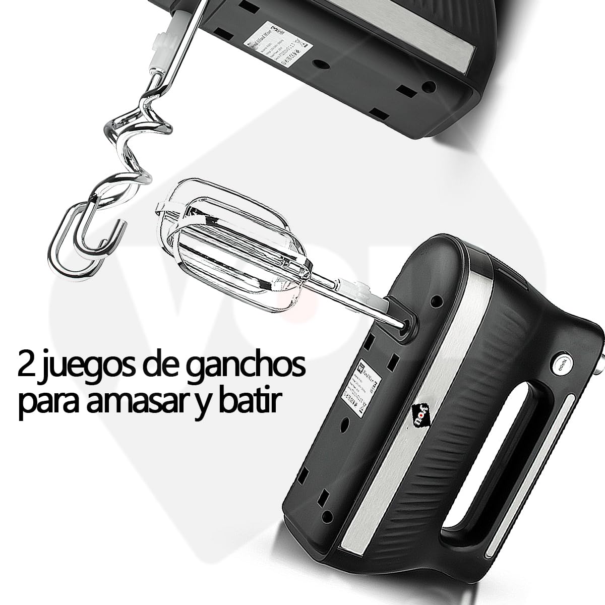 Batidora De Pedestal De Mano Planetaria 3.5 Litros Funcion Turbo 5 Velocidades 300w con Accesorios