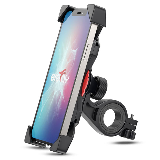 Grefay Soporte Movil Bicicleta, Soporte Universal Manillar Motocicleta para 3.5"-6.5" Smartphones con Rotación 360°