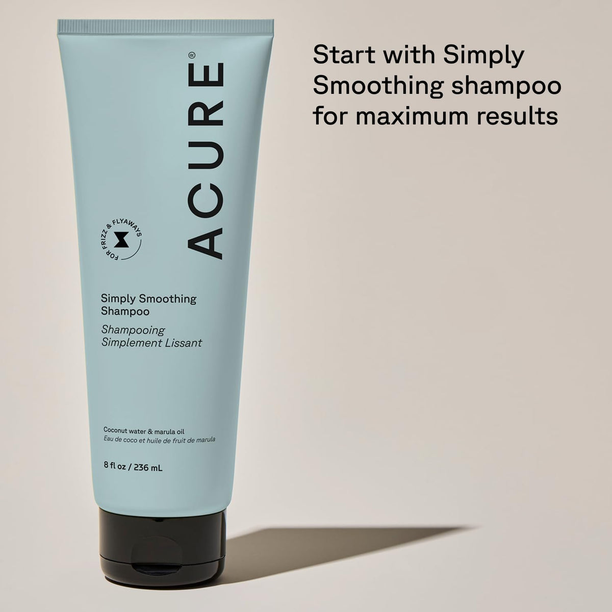 Acure | Acondicionador nutritivo que aplaca el frizz, los cabellos sueltos y aporta brillo | Sin parabenos, 236 ml