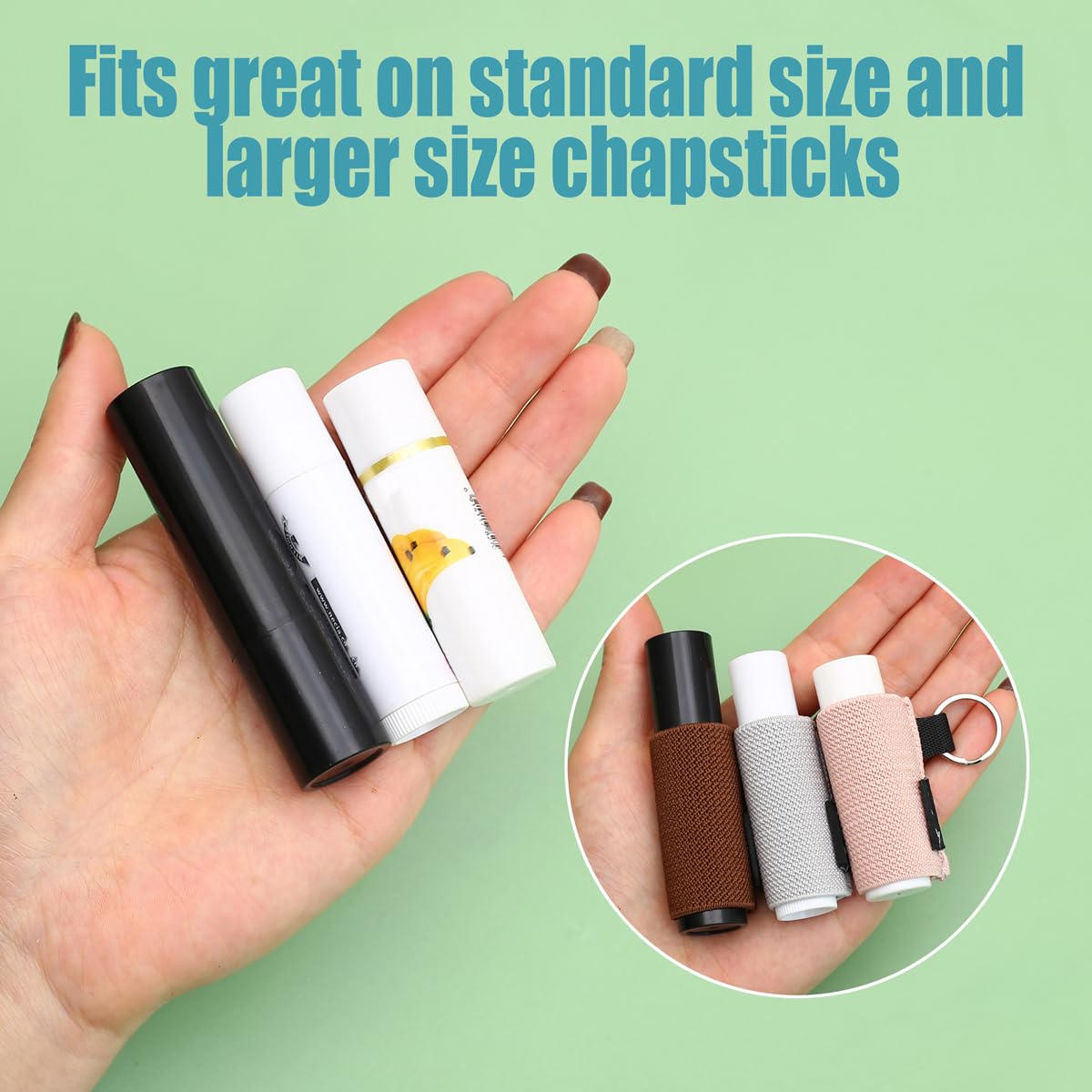 Chapstick - Llavero con diseño minimalista y bonito para bálsamo labial, Chroma, Large