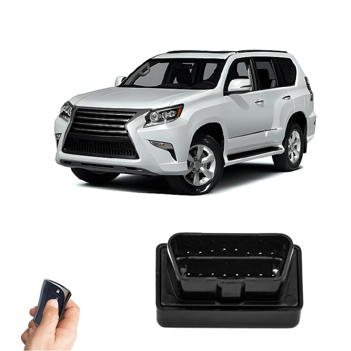 Kit OBD Lexus GX460 2010-2019 Negro Módulo Inteligente 3 en 1 para Control de Ventanas y Espejo Plegable Automático
