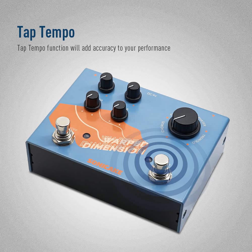 Pedal de Efectos de Guitarra SONICAKE Modulación Warped Dimension 4 Modos