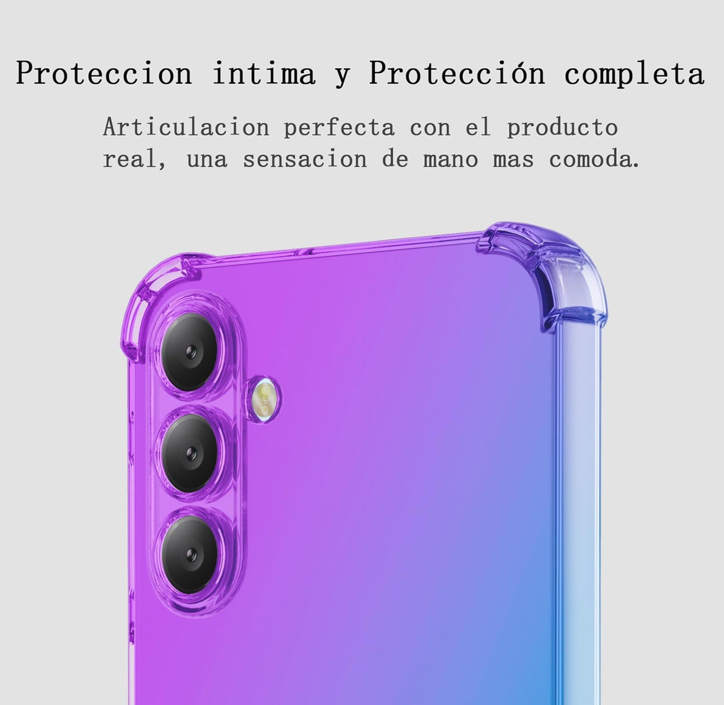 DABUNA Funda para Samsung Galaxy A16 5G Case Uso Rudo,Transparente Colores Degradados Protectora de Cámara Anticaída Carcasa Bumper(Púrpura Azul)