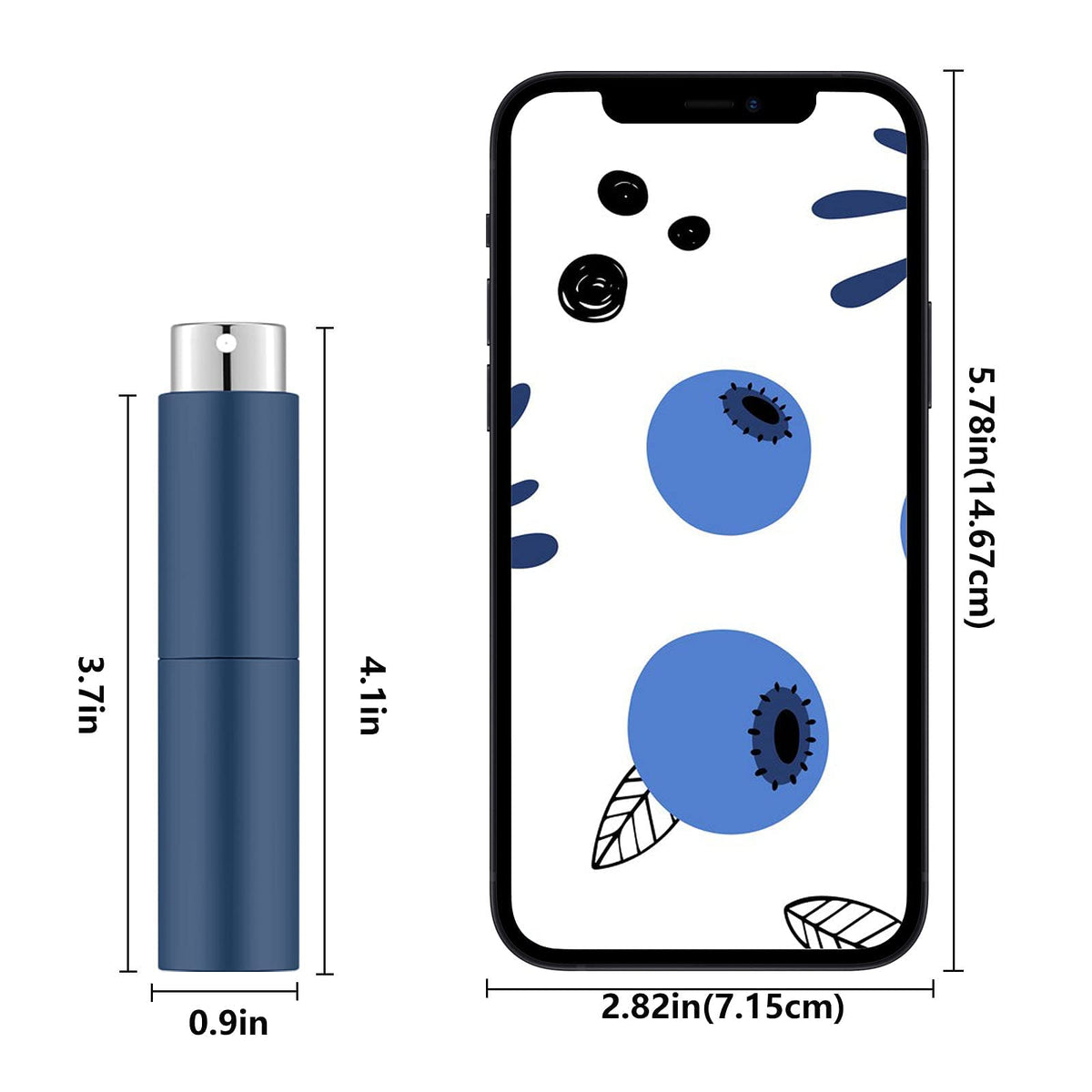 Lil Ray Mini botella atomizadora portátil de 8 ml (4 unidades), atomizador recargable de viaje para perfume, cologn, fragancia con diseño de giro (negro mate y oro rosa y azul y plata)
