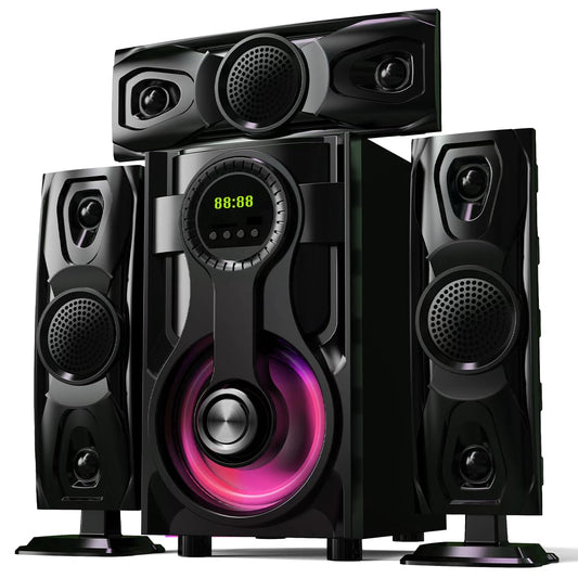 D&M Y14 Sonido Teatro en casa,con Subwoofer - Sistema de Sonido Envolvente 3 en 1 Separado,para TV Juegos de PC HD-ARC/BT 5.4/óptica/AUX/USB Conexión 5 Modos EQ Graves Profundos