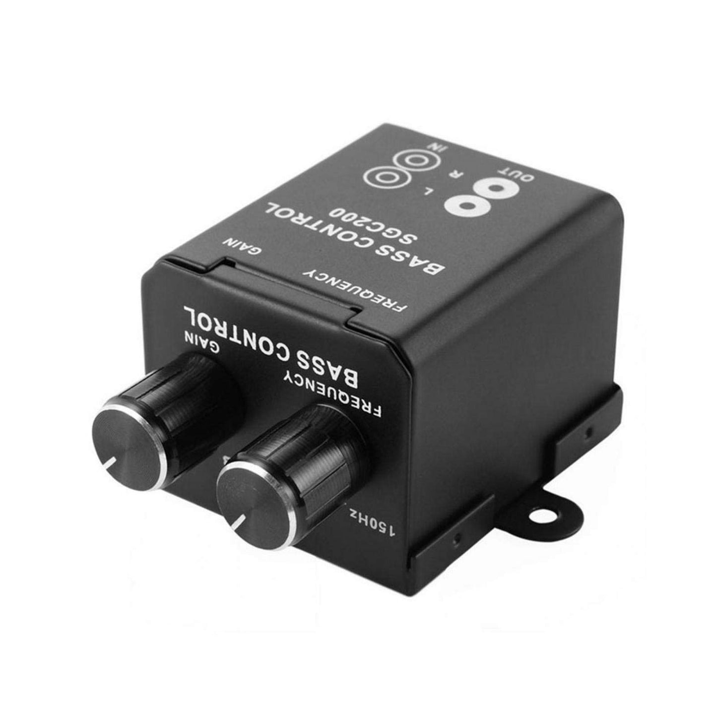 Denpetec driver de graves para coche, amplificador de audio para coche, ecualizador de subwoofer, regulador de volumen cruzado, perilla de driver de graves