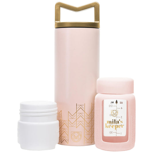 Juego Portátil Enfriador de Leche Materna Mila's Keeper Blanco con Almacenamiento de 20 Horas para Viajes