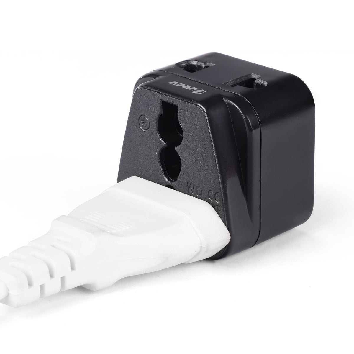 Adaptador de Enchufe Tipo J Orei Negro 2 en 1 USA a Suiza Pack de 4