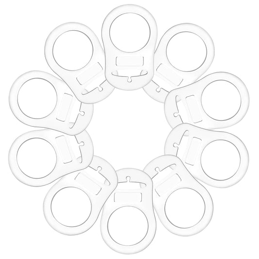 FENICAL - 10 anillos adaptadores de silicona para chupete y clip compatibles con MAM (suave y transparente)