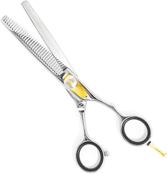 Equinox Professional - Juego de tijeras para cortar el pelo y para teñir y texturizar, longitud total de 16,5 cm con tornillo de tensión de ajuste fino – acero inoxidable japonés, THINNING B